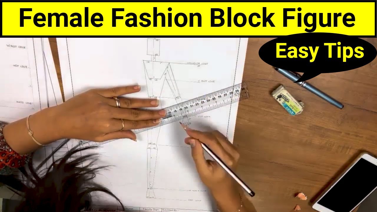 Female Fashion Block Figure | Basic Standing Figure Tutorial | FASHION ILLUSTRATION