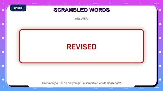Scrambled Words Challenge #0582 | 10 Word Practice Puzzles