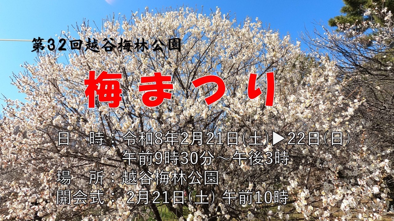 第32回 越谷梅林公園 梅まつり　【2026.02.21】
