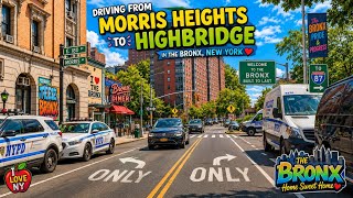 Driving from Morris Heights to Highbridge in the Bronx, New York