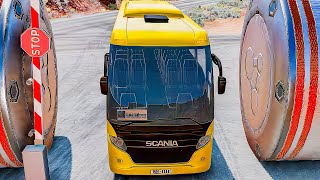 Mix Color Buses Bollards Barrier #beamngdrive #beamng #bus screenshot 3