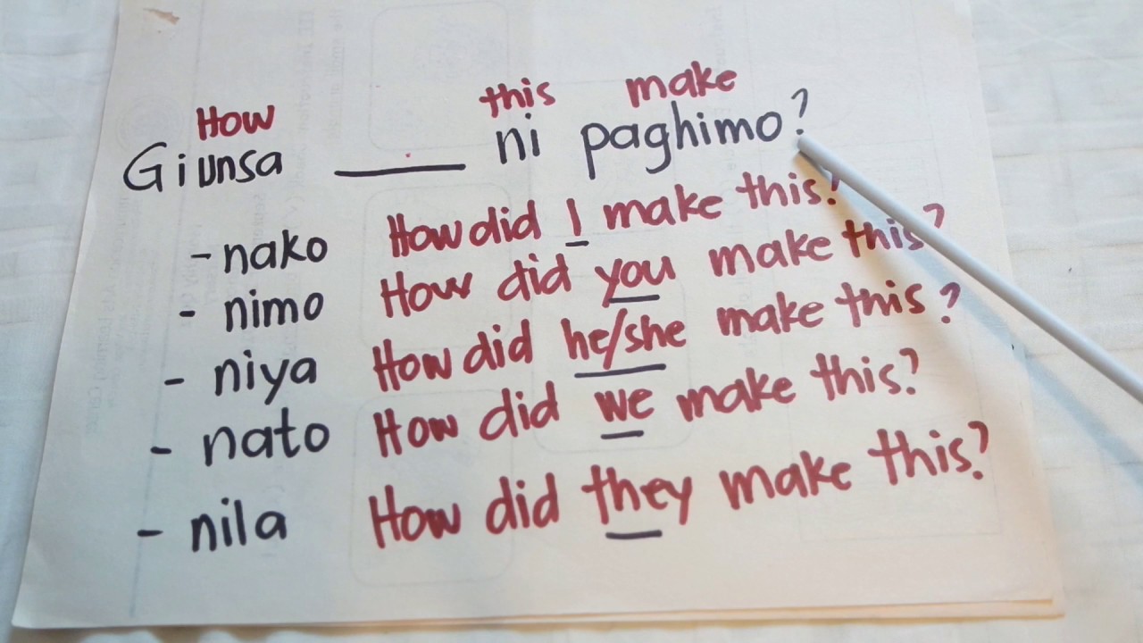 Bisaya Lessons: Personal Pronouns - (Nako, Nimo, Niya, Nato, Nila)