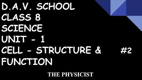 D.A.V. SCHOOL|CLASS 8| SCIENCE|CHAPTER 1|CELL- ITS STRUCTURE & FUNCTIONS| #2