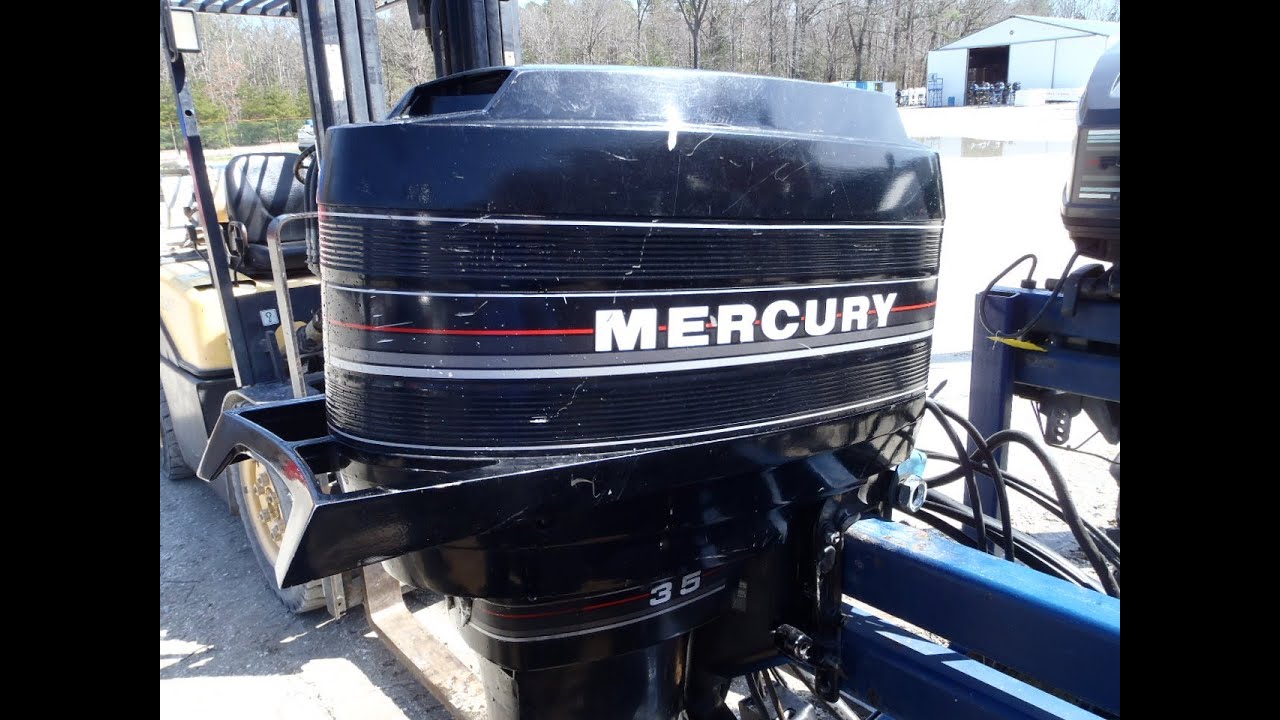 A922696 Used 1985 Mercury 35E 35HP 2-Stroke Remote Outboard Boat Motor 15&a...