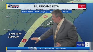 Wednesday morning Hurricane Zeta update
