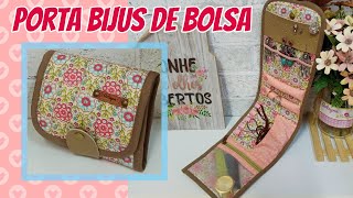 Porta Biju Compacto para Levar na Bolsa - Super Fácil - Organizer Jewelry Pouch