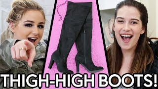 THIGH HIGH BOOTS OUTFIT CHALLENGE?! w/ Chloe Lukasiak & Marissa Rachel!