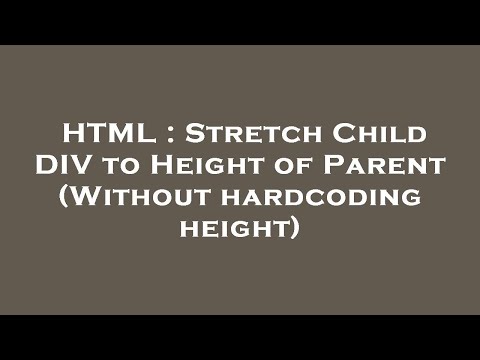 HTML : Stretch