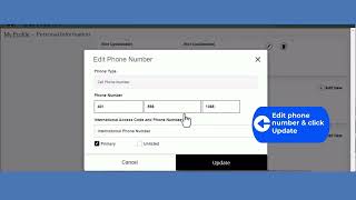 Update your Phone Number/s in jwuLink