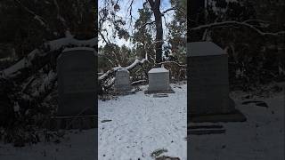 Snow in texas cemetery!