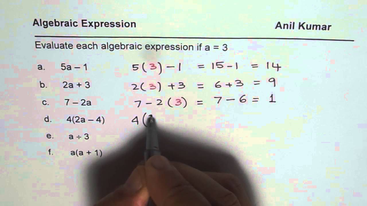 Practice Worksheet to Evaluate Algebraic Expressions Pertaining To Evaluate The Expression Worksheet