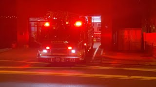 Everett, MA Fire Ladder 2 responding to a man down