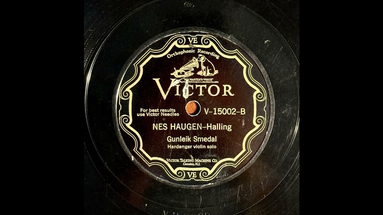 Gunleik Smedal - "Nes Haugen" Victor V-15002-B Hardanger Violin Solo Norwegian 78 RPM