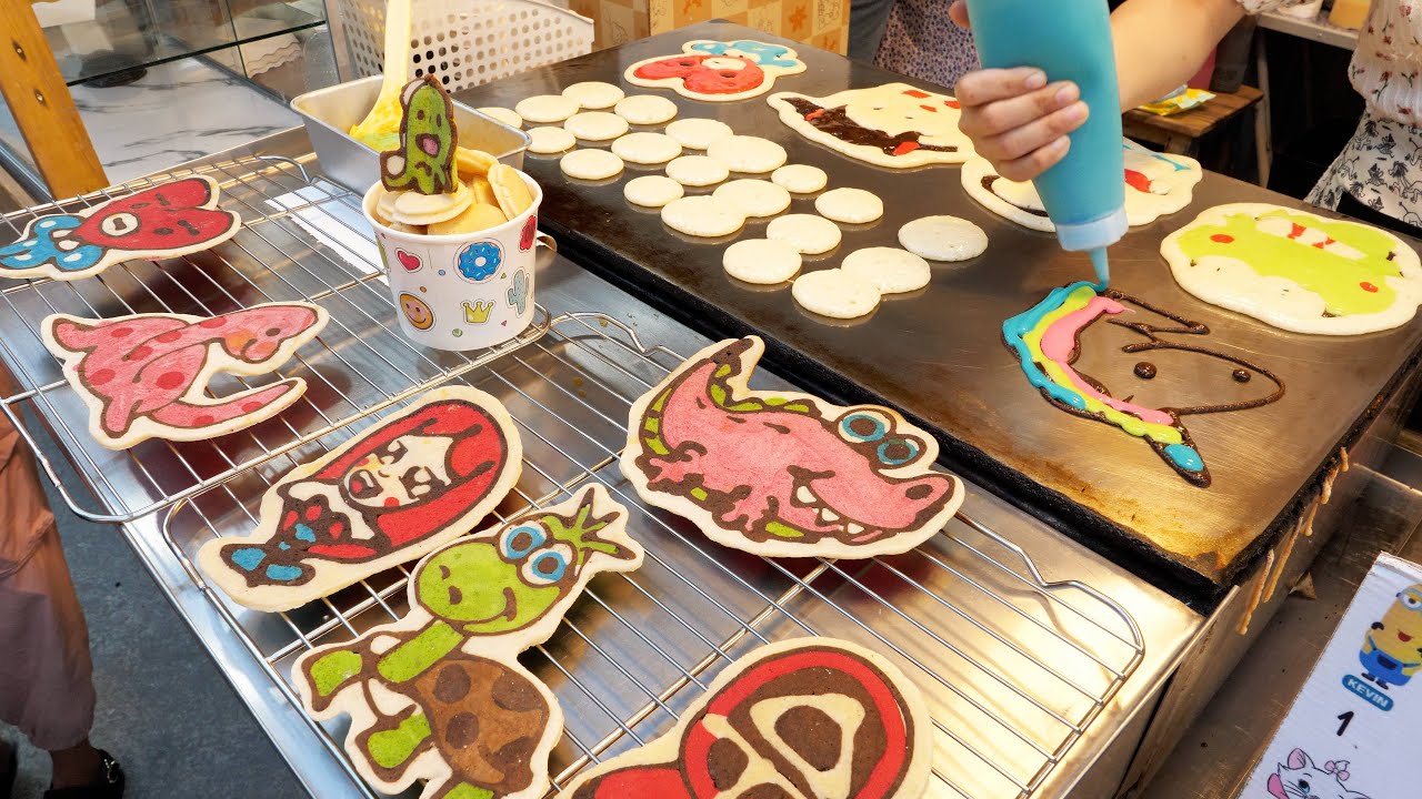 ⁣귀여워서 어떻게 먹어요?! 만화에서 금방 튀어 나올듯한 달콤한 캐릭터 팬케잌!! / Cartoon Character Pancake | Thailand street food