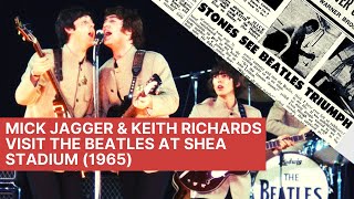Video thumbnail of "Mick Jagger & Keith Richards Visit The Beatles at Shea Stadium Concert (1965)"