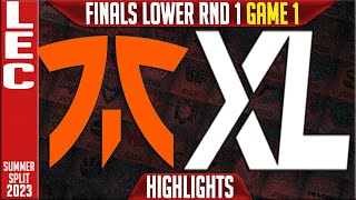 FNC vs XL Highlights Game 1 | LEC Summer 2023 Finals Lower RND 1 | Fnatic vs Excel Esports G1