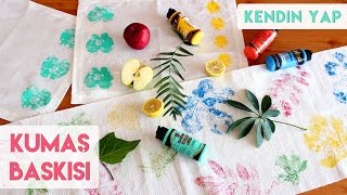 Elma - Limon - Yaprakla Kumaş Baskısı Yapımı |  Kumaş Boyama Nasıl Yapılır? | Kendin Yap - DIY