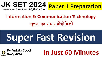 ICT Complete Revision for JKSET 2024 | Important Questions for Paper 1 Preparation