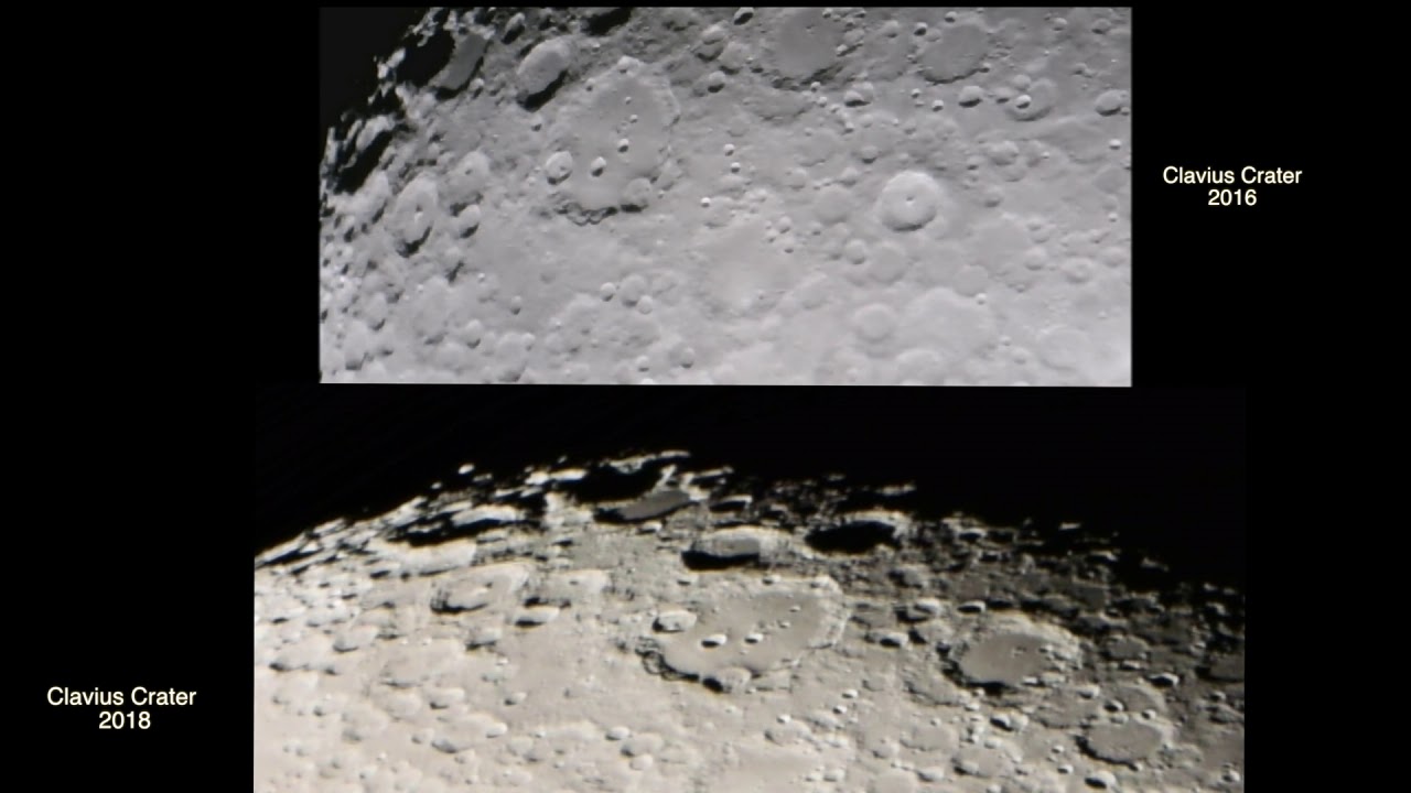 A Change On The Moon's Surface In 2016 & 2018 Footage Comparison