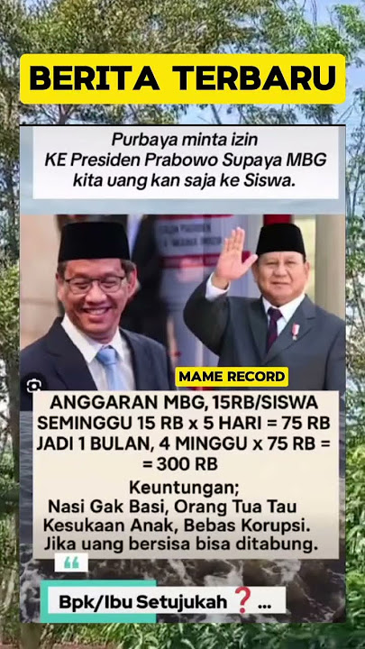 PURBAYA MINTA IZIN KE PRESIDEN PRABOWO KITA UANGKAN SAJA KE SISWA