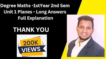 Degree Maths -1stYear 2nd Sem - Unit 1 Planes - Long Answers - Full  Explanation -100% Pass