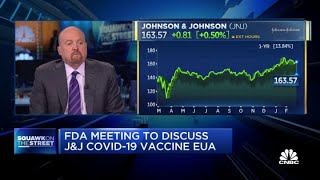 Jim Cramer on how J&J's stock has performed in relation to vaccine news