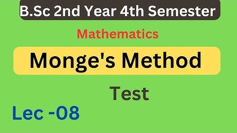 B.Sc 4th sem maths monge
