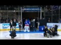 Henrik Lundqvist being honored by the Rangers in pre-game ceremony