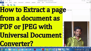 How to Extract a page from a document as PDF or JPEG with Universal Document Converter?