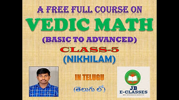 VEDIC MATH CLASS-5 [NIKHILAM]