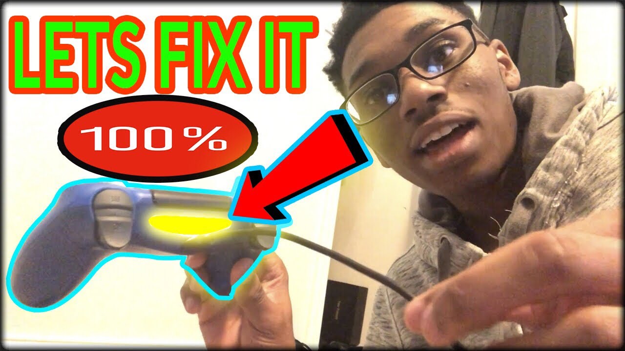 bemærkning lukke krøllet How To Fix PS4 Controller With Yellow Light Flashing When Plugged In (2019)  - YouTube