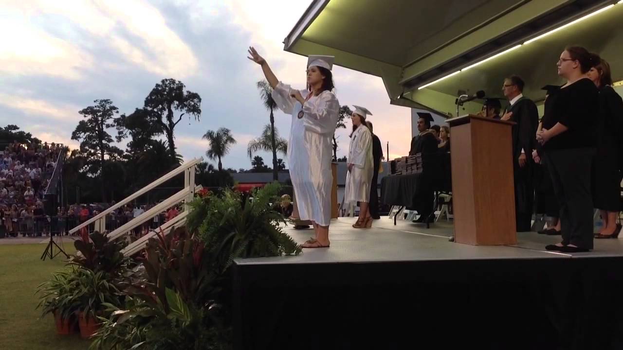 Sarasota High School Graduation National Anthem 2014 - YouTube