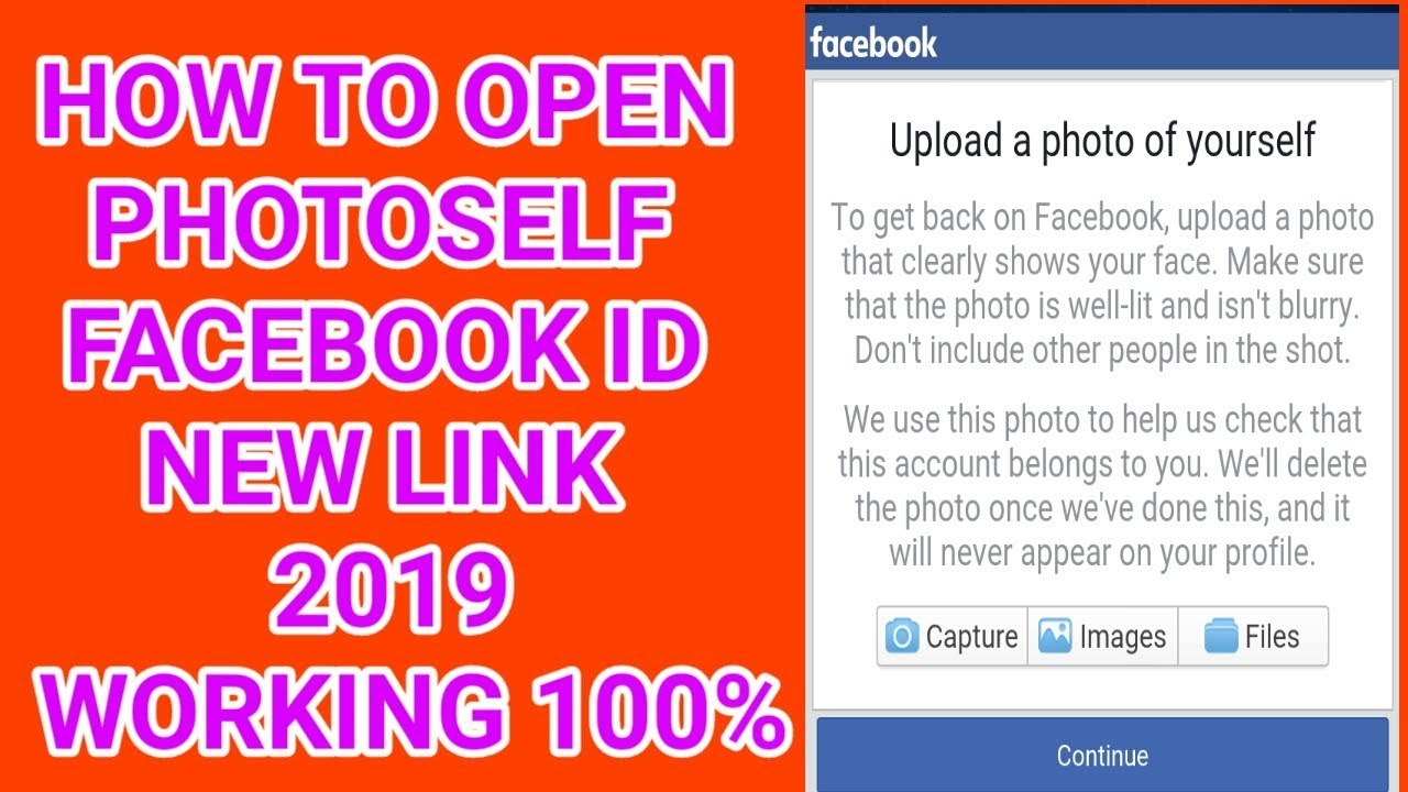 How To Open Photoself Facebook Id In Just 2 Minute | Photoself Problem Solve 2019