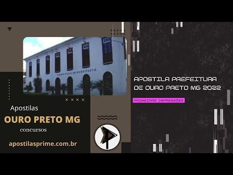 Apostila PREFEITURA DE OURO PRETO MG 2022 Técnico Fiscal E De Cadastro Da Receita Municipal
