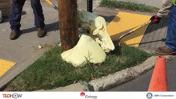 Entergy Uses Polecrete Stabilizer Foam to Straighten Utility Pole