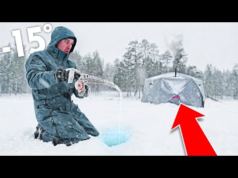 Fiske mitt ute i ingenstans - Snöstorm, minusgrader, varmt tält och många fiskar! (Two Hunters)