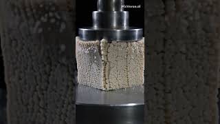 Kinetic Sand Cube vs Hydraulic Press 🟫💥 Perfect Crumble! #hydraulicpress #satisfying #crush #shorts