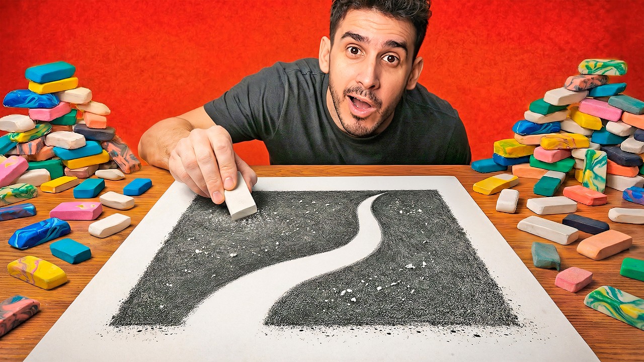 Dibujo con Todas Mis Gomas de Borrar ✏️🧽