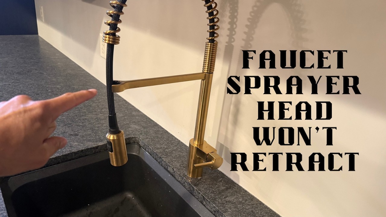 Pull Down Faucet Sprayer Head Won't Retract Fully - YouTube
