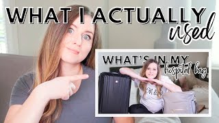 WHAT I ACTUALLY USED | Hospital Bag