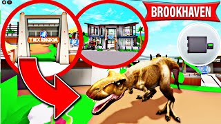 NEW T-REX + JURRASIC HOME & JURRASIC VEHICLE IN BROOKHAVEN 🏡RP ROBLOX 🦖😯