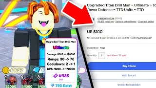 i bought a $100 Toilet Tower Defense account! IT HAD A ULTIMATE UPGRADED DRILL TITAN OMG!!! by SLAT SLAT SLAT 4,287 views 3 weeks ago 23 minutes