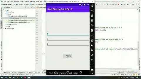 Demo Giải Phương Trình Bậc 2 | Lập Trình Android | Khánh Jos