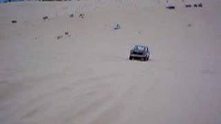 HUGE JUMP, SILVER LAKE SAND DUNES, MID 80's BRONCO. AWESOME!