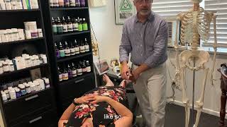 Dr Gard is performing a Hip Adjustment