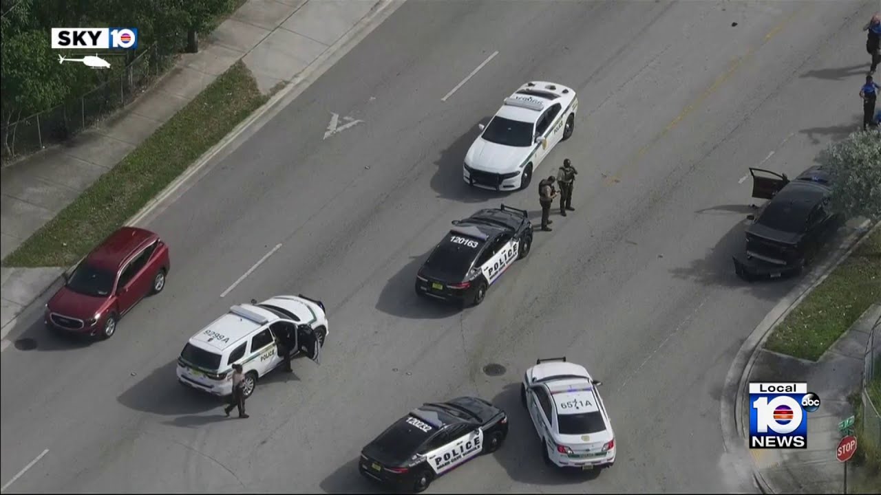 Police chase comes to an end in Northwest Miami Dade - YouTube