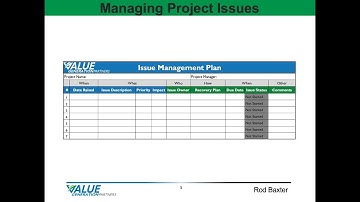 Module 18 - Managing Project Issues - Value Generation Partners