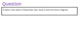 Create a new table in Datasheet view.