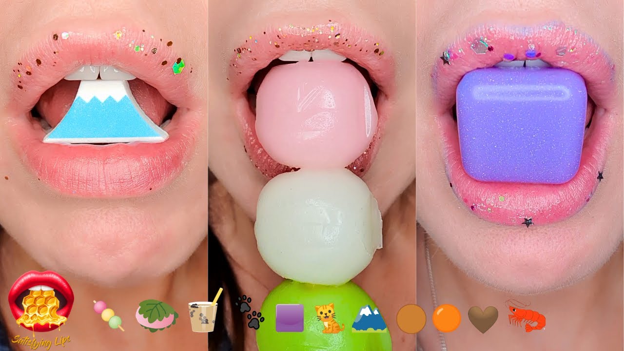 ASMR Satisfying Eating Emoji Food Challenge Compilation Mukbang 먹방
