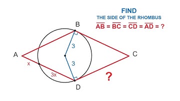 FIND THE SIDE OF THE RHOMBUS | Geometry challenge